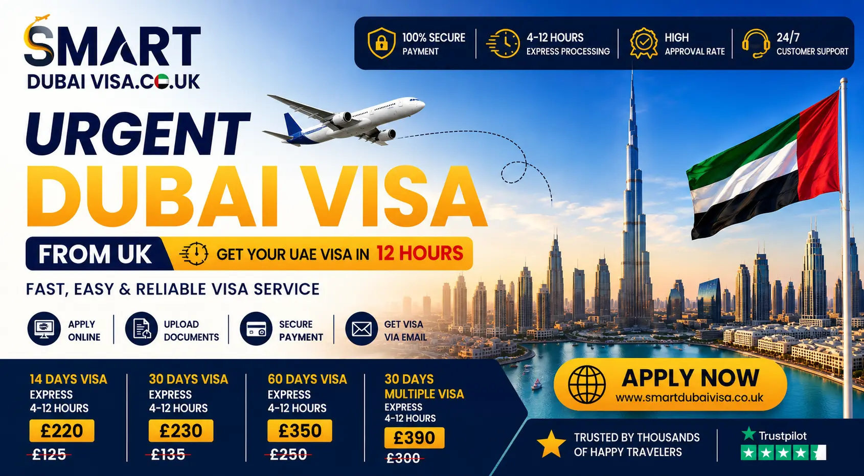 Urgent Dubai Visa from UK - Get Your UAE Visa in 12 Hours (2026 Guide)
